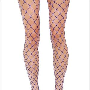 BLUE fishnet tights, size medium, should fit most sizes